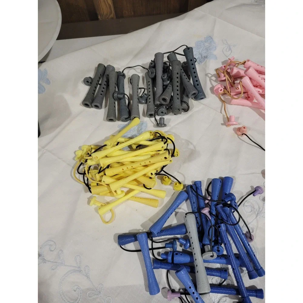 Vintage Lot 71 pastic Elastic Swing Arm Permanent Rollers Hair Curlers Perm Rods